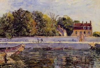 Alfred Sisley : Saint-Mammes, House on the Canal du Loing